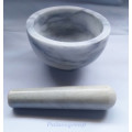 Mortar And Pestle Set, White Marble, Polished Exterior, Dia 115mm, Pestle ±125mm, See Photo`s Below