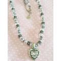 Cristia Necklace, Facetted Grey and Clear Crystal Beads, Nickel Lobster Clasp, 42cm + 5cm, 1pc