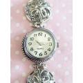 Watch, Nickel With Clear Rhinestones, Toggle Clasp, Fits 16cm - 21cm, 1pc