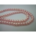 Glass Pearls, Light Pink, 6mm, ±70pc