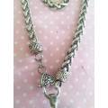 Burtell Necklace, Heart Pendant On Nickel Snake Chain, Lobster Clasp, 48cm, 1pc