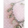 Cheri Bracelet, Rolo Chain With Charms, Food Theme, Nickel, Lobster Clasp, 19cm + 5cm, 1pc