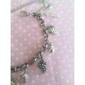 Cheri Bracelet, Rolo Chain With Charms, Food Theme, Nickel, Lobster Clasp, 19cm + 5cm, 1pc