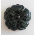 Semi-Precious Other, Flower, Cut From Black Onyx, Hole On Top, 38mm, 1pc