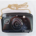 Black Shouder Bag, 1 Meter Gold Colour Shoulder Chain, 190 x 120 x 60mm, See Photos and Listing, 1pc