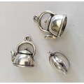 Charms, Kettle, Metal, Nickel, 20mm x 17mm, 2pc