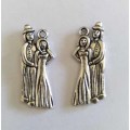 Charms, Couple, Metal, Nickel, 28mm x 11mm, 2pc