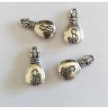 Charms, Moneybag, Metal, Nickel, 17mm x 9mm, 4pc