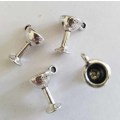 Charms, Champagne Glass, Metal, Nickel, 14mm x 12mm, 4pc