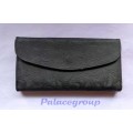 Purse, Flower And Leaf Theme, Black, Synthetic Material, 190 x 100 x 30mm, See Photos and Listing