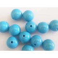Acrylic Beads,Round, Blue, 20mm, 6pc