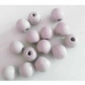 Wooden Beads, Round, Lilac, 15mm x 16mm, 6pc