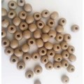 Wooden Beads, Round, Light Brown, 5mm x 7mm, ±30pc