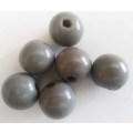 Wooden Beads, Round, Grey, 23mm x 25mm, 2pc