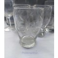 1 Set / 11pc Vintage Etched Grape Pattern Glasses, Good Condition, See Photo`s