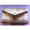 Laser Cut Wooden Bag, Natural Wood Colour, 175 x 115 x 32mm, See Photos and Listing, 1pc