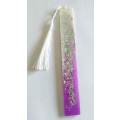 Bookmark, Purple And White With White Tassle, 19cm, Resin Products Are Handmade & Unique, See Photo