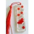Bookmark, Red With Red Tassle, 9cm, Resin Products Are Handmade & Unique, See Photo
