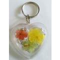 Personal Keyring, Heart, Multi Coloured, Size 48mm, Resin Product, Handmade, Unique