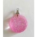 Pendant, Pink Glitter, Round, 20mm, Handmade Resin Product, Unique, 1pc
