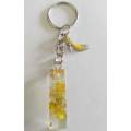 Personal Keyring, Letter `I`, Yellow, Size 40mm x ±9mm, Resin Product, Handmade, Unique