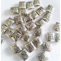 Metal Beads, Square With Butterfly, Metal, Nickel, 10mm, 10pc