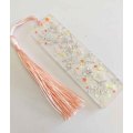 Bookmark, Peach And Silver, Small, 9cm Long, Resin Products Are Handmade & Unique