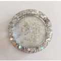Jewellery Tray, Silver, Round Shape, 50mm, Resin Products Are Handmade & Unique