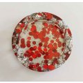Jewellery Tray, Red And Silver, Round Shape, 50mm, Resin Products Are Handmade & Unique