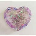 Jewellery Tray, Purple And Silver, Heart Shape, 50mm, Resin Products Are Handmade & Unique