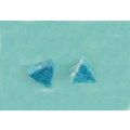 Earrings, Blue, Triangle, Studs, 7mm Diameter, Handmade Resin Product, Unique