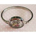 Mistique Bracelet, Bangle With Charms In Locked, Nickel, 70mm Diameter, 1pc