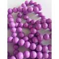 Glass Beads, Plain, Round, Purple, 8mm, ±30pc