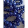 Glass Beads, Plain, Round, Dark Blue, 10mm, 25pc