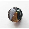 Brooch, Semi-Precious Stones Set In Resin On Nickel Back, 23mm, Resin Art Product, Handmade, Unique