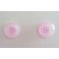 Earrings, Round, Pink, Stud, 10mm, Handmade, Art Resin Product, Unique
