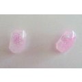 Earrings, Rounded Rectangle, Pink, Stud, 11mm x 7mm, Handmade, Art Resin Product, Unique