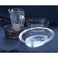 Glass Bowls / Dish / Water / Juice Jug, See Photos For Info, 1 Lot