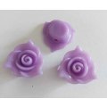 Flower, Acrylic Rose, Purple, 21mm, 2pc