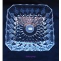 Clear Cut Glass Bowl, Frosted Diamond Shapes, 215mm x 215mm - Height 60mm, 1pc