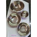 Mixing Bowls, Stainless Steel, Round, See Description And Photo`s Below, 4pc