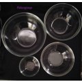 Arcoroc Clear Glass Mixing / Salad Bowls, Round, See Description And Photo`s Below, 4pc