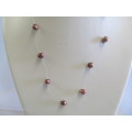 Floating Freshwater Pearl Necklace, Maroon, ±50cm