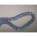 Glass Beads, Plain, Rondelle, Blue, 6mm x 8mm, ±40pc