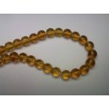 Glass Beads, Plain, Round, Brown, 8mm, ±35pc