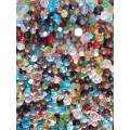 Glass Beads, Facetted, Mixed Sizes, Shapes And Colours, ±30pc