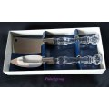 Cheese Set, Stainless Steel Blades+ Acrylic Crystal Handles, Lenght ±21,5cm, See Photo`s