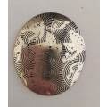 Pendant, Disc, Oval, Metal, Nickel, 35mm x 30mm, 1pc