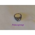 Ring, 925 Silver With Clear Cubic, Ring Size - 16.25mm (5 - L) Weight - 4.18g