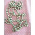 Perrine Necklace, Green Glass Pearls, 126cm, Glass Pearl Size 8mm, 1pc